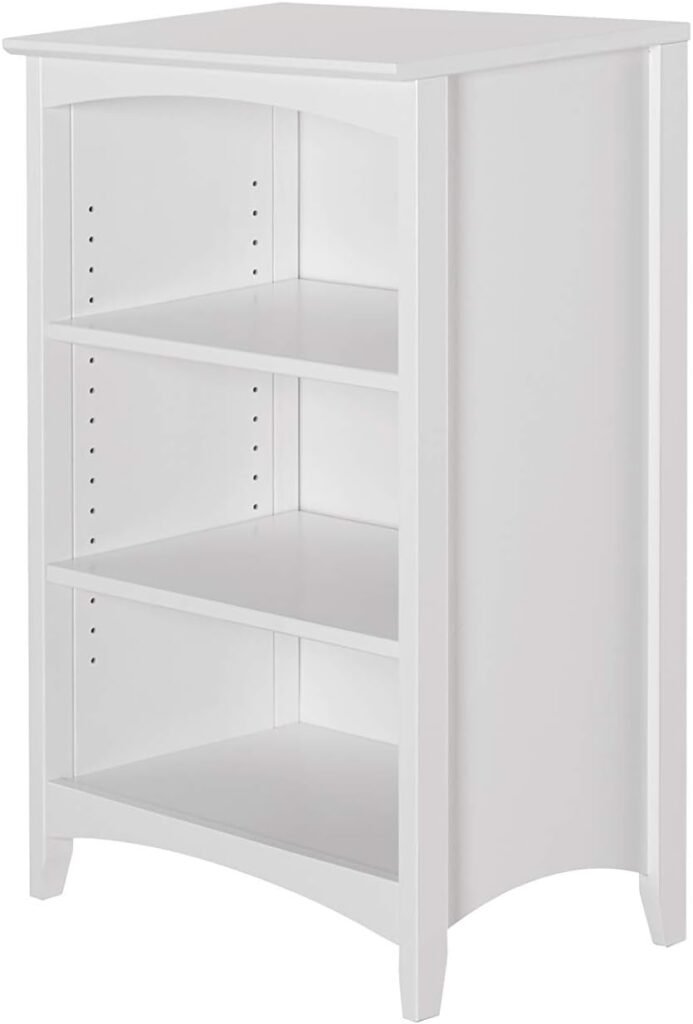 Shaker Style 3 Shelf Bookcase / Solid Wood / 36" High / Adjustable Shelving / Closed Back / Display Bookshelf for Living Room, Bedroom, Home and Office, White - Image 4