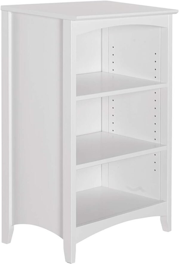 Shaker Style 3 Shelf Bookcase / Solid Wood / 36" High / Adjustable Shelving / Closed Back / Display Bookshelf for Living Room, Bedroom, Home and Office, White - Image 5