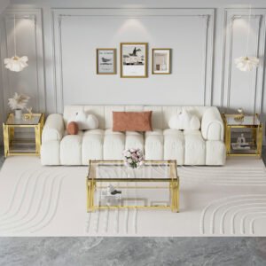 gold stainless steel legs 8mm thick tempered glass coffee table