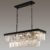 Crystal Chandeliers for Dining Room 11-Light Black Modern Chandelier Rectangle Contemporary Pendant Light Fixture for Kitchen Island Bar L33.5 Inch