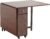 Extendable Drop Leaf Foldable Dining Table with 2 Drawers and 4 Wheels for Living Room Kitchen Farmhouse Space Saving Table in Walnut