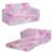 Delta Children Cozee 2-in-1 Extra Wide Convertible Sofa to Lounger-Comfy Flip Open Couch/Sleeper for Kids, Pink Tie Dye