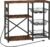 Homeiju Kitchen Island, Baker’s Rack with Power Outlet, Microwave Stand, Coffee Bar with 3 Removable Wire Baskets, Kitchen Storage Rack with 6 S-Hooks for Spices, Pots and Pans – Rustic Brown