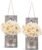 HOMKO Decorative Mason Jar Wall Decor – Rustic Wall Sconces with 6-Hour Timer LED Fairy Lights and Flowers – Farmhouse Home Decor (Set of 2)