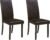 Signature Design by Ashley Kimonte Modern 19″ Faux Leather Upholstered Armless Dining Chair, 2 Count, Dark Brown