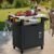 NUUK Grill Carts Outdoor with Enclosed Cabinet and Storage Drawer, Portable Patio Bar Cart with Wheels Stainless Steel Kitchen Storage Island 20″ x 30″ Rolling Prep Station for BBQ, Deck, Backyard