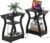 End Table Set of 2 with Charging Station, Side Table with USB Ports and Outlets, Nightstand, 3 Tier End Table with Storage Shelf for Living Room, Bedroom(Black Set of 2)