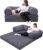 COMAX Folding Sofa Bed Queen, 4-in-1 Foldable Floor Couch Futon Sofa Convertible with Armrests Sleeper Mattress Fold Out Chair Bed Comfy Portable Lounge Guest for Living Room Bedroom, Dark Grey