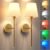 Wall Lights Battery Operated Wall Sconces Set of 2,Gold Wireless Wall Sconces with Remote,9 Colors Modes Rechargeable Wall lamp for Bedroom Living Room