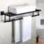 Alise Towel Rack for Bathroom and Lavatory,24 Inch Tower Holder Towel Hanger with Double Towel Bars for Bath Wall,Wall Mount SUS304 Stainless Steel Tower Shelf Matte Black,GZ8000-B