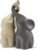 Loving Pair of Elephants in Beige & Grey – Modern Ceramic Sculpture – Figurine as a Set – Decoration Figure 6.3″ high – Ornament Elephant in Love