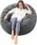 3 Feet Bean Bag Chair – BeanBag Chairs for Adults, Living Room Furniture Sofa with Soft Micro Fiber Cover, Round Fluffy Couch for Bedroom College Dorm – Grey