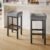 29 Inch Bar Height Bar Stools Set of 2, 29″ Barstools for Kitchen Island Counter, Backless Bonded Leather Bar Height Stools with Thick Saddle Seats & Heavy Duty Metal Base, Easy Assembly, Gray/Black