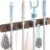 Mop and Broom Holder Wall Mount – Rustic Wood Broom Mop Hanger – Wall Mounted Garden Tool Rack Organizer for Closet Garage Laundry Room Kitchen Decor With 4 Slots & 4 Hooks