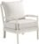 OSP Home Furnishings Kaylee Spindle Accent Chair with Antique White Wood Frame, White Linen Fabric