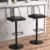 Metal Swivel Barstools Set of 2, Enlarged PU Leather Seat with Metal Back, Adjustable from 24″ to 33″ for Counter Height & Bar Height, Modern Design for Kitchen and Restaurant,MatteBlack