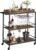 VASAGLE Kitchen Serving Cart with Removable Tray, 3-Tier Kitchen Utility Cart on Wheels with Storage, with Brakes, Leveling Feet, 15.7 x 34.6 x 37.8 Inches, Rustic Brown and Black ULRC093B01