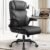 Office Chair, Ergonomic Big and Tall Computer Desk Chairs, Executive Breathable Leather Chair with Adjustable High Back Flip-up Armrests, Lumbar Support Swivel PC Chair with Rocking Function