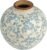 Creative Co-Op DF2720 8″ H Terracotta Floral Transferware Pattern & Crackle Finish Vase, Blue