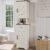 ChooChoo Farmhouse Storage Cabinet, Tall Bathroom Storage Cabinet with Door&Adjustable Shelves, Kitchen Cabinet with Storage, Narrow Linen Cabinet for Living Room, Soft White