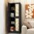 Storage Cabinet,Kitchen Pantry Cabinet with 4 Rattan Doors and Adjustable Shelves,Tall Storage Cabinet for Bathroom, Living Room, Laundry,Black