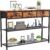 Furologee Entryway Table, 38” Console Sofa Table with 3 Fabric Drawers, Industrial Entry Way Table with Storage Shelves, Display Shelf for Living Room, Hallway, Entrance, Foyer, Rustic Brown