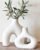 Carrot’s Den Donut Vase, Set of 2 – Minimalist Nordic, White Ceramic Hollow Donut Vase Decor | Table Centerpiece, Olive Plant, Wedding, Living Room, Bookshelf, Office, Modern Home, Entryway, Console